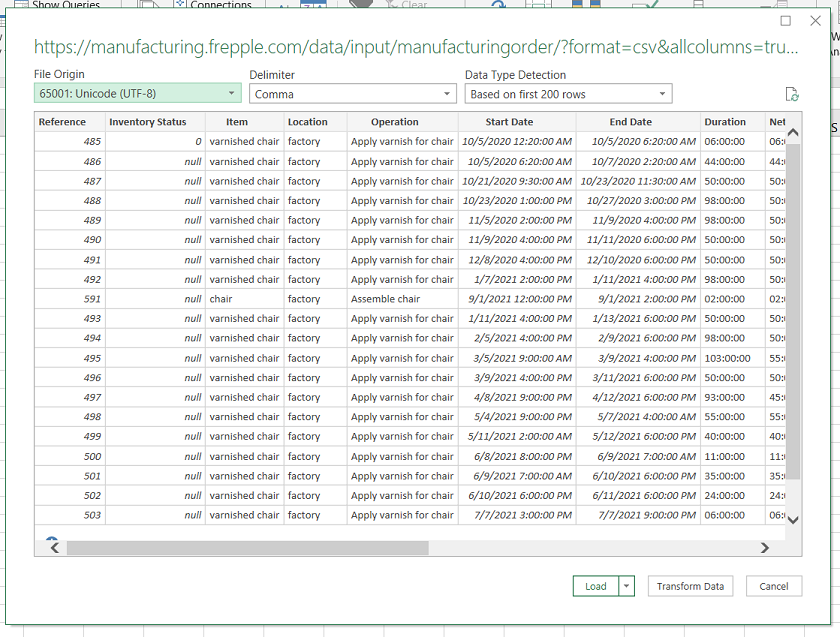 Exporting data