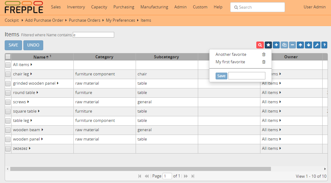 Managing favorites