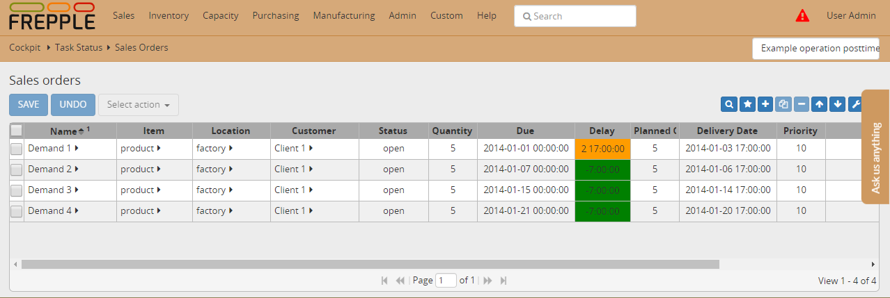 Sales orders