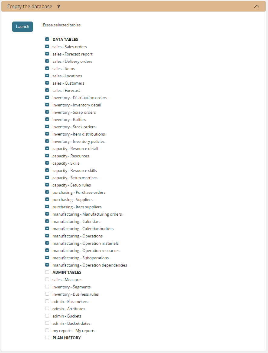 Execution screen - erase