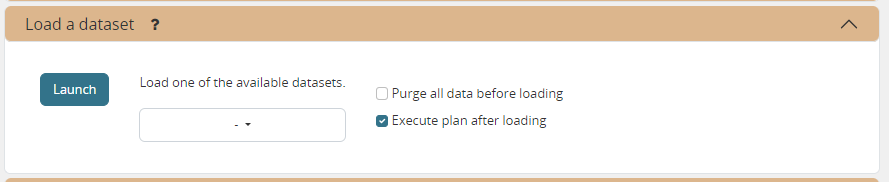 Execution screen - load a dataset
