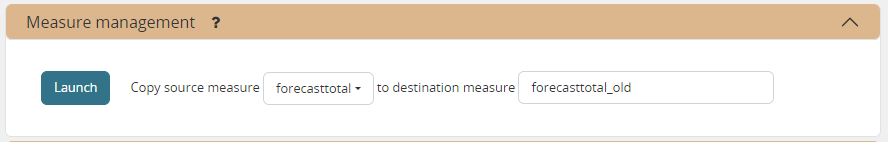 Execution screen - Measure Management