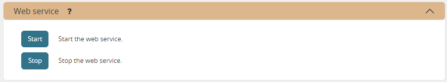 Execution screen - Web service