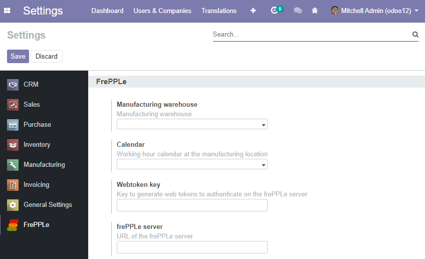 Configuring the Odoo add-on.